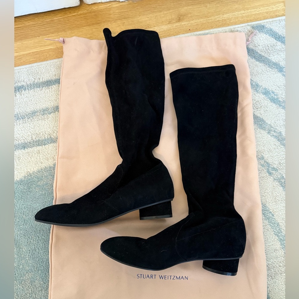 Stuart Weitzman Eloise 30 Almond Toe Suede Boots
